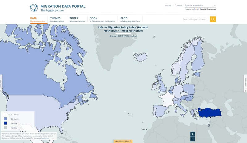 IOM Website Data Karte Seite