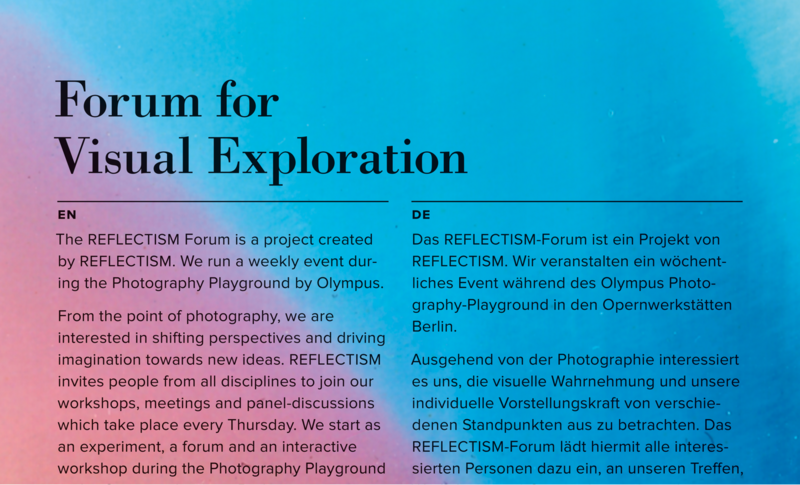 Reflectism Website Forum for visual exploration Seite